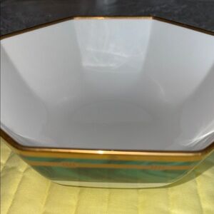 CHRISTIAN DIOR Fine China 9”  Bowl, heavy gilding, Malachite design. $200